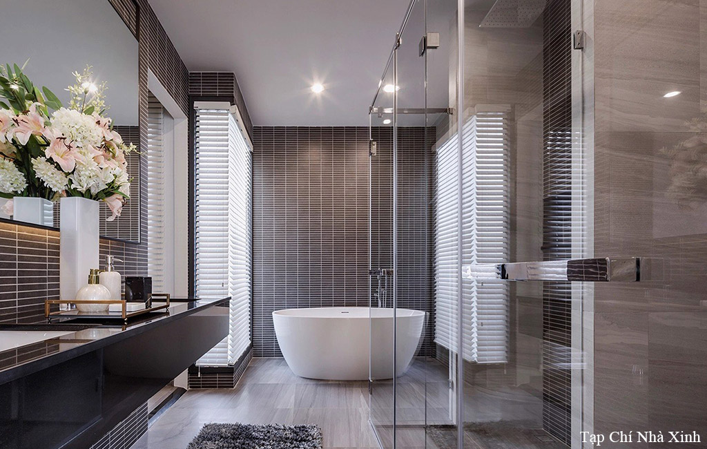 Thiết kế nội thất Penthouse với không gian phòng tắm được đề cao về công năng sử dụng