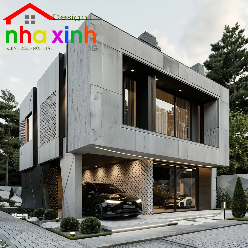 biệt thự mini 2 tầng 100m2 hình khối độc đáo