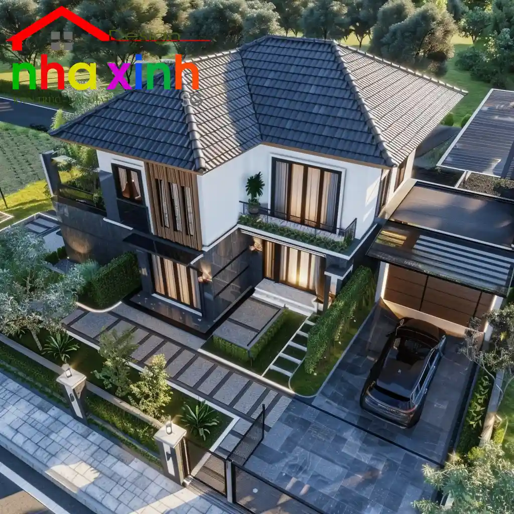 biệt thự mini 2 tầng 100m2 mái thái 