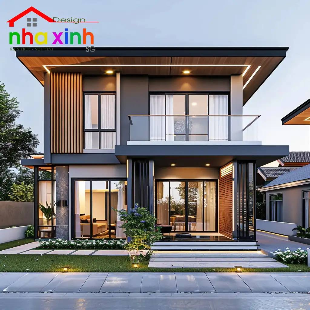 biệt thự mini 2 tầng 60m2 mái bằng 