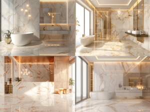 tien0423 3D rendering of a marble bathroom with white and gold cf9cfc58 3fe1 4ac8 a6ea 35e2102ce5fa