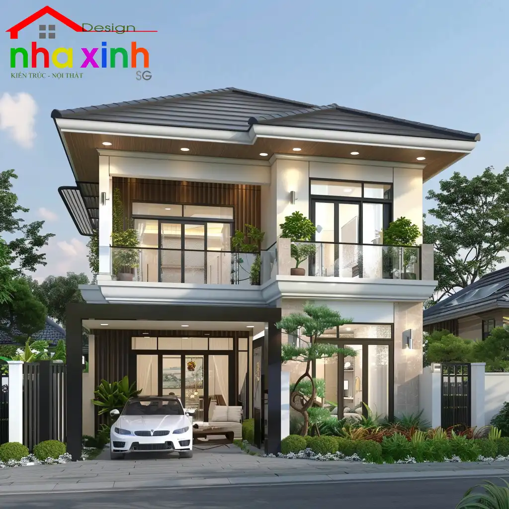 biệt thự mini 2 tầng 70m2 mái nhật 