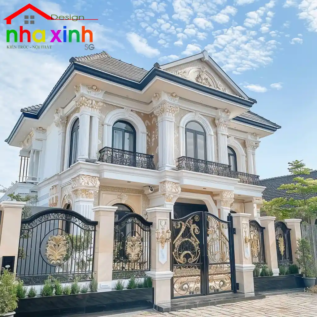 biệt thự mini 2 tầng tân cổ điển