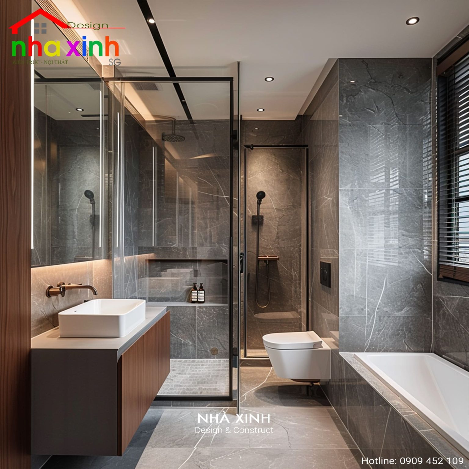 thiết kế phòng tắm biệt thự