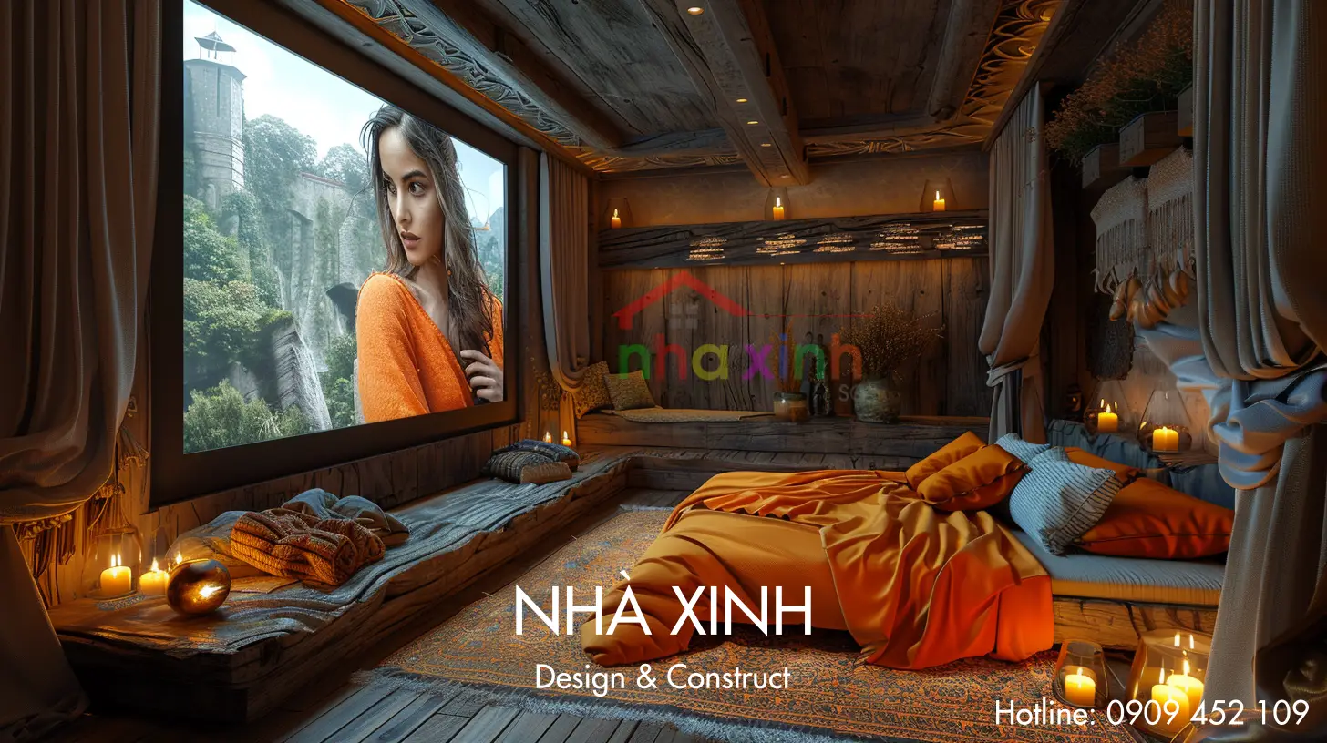 Không gian nhỏ xinh, ấm cúng dành cho khách hàng yêu thích điện ảnh.