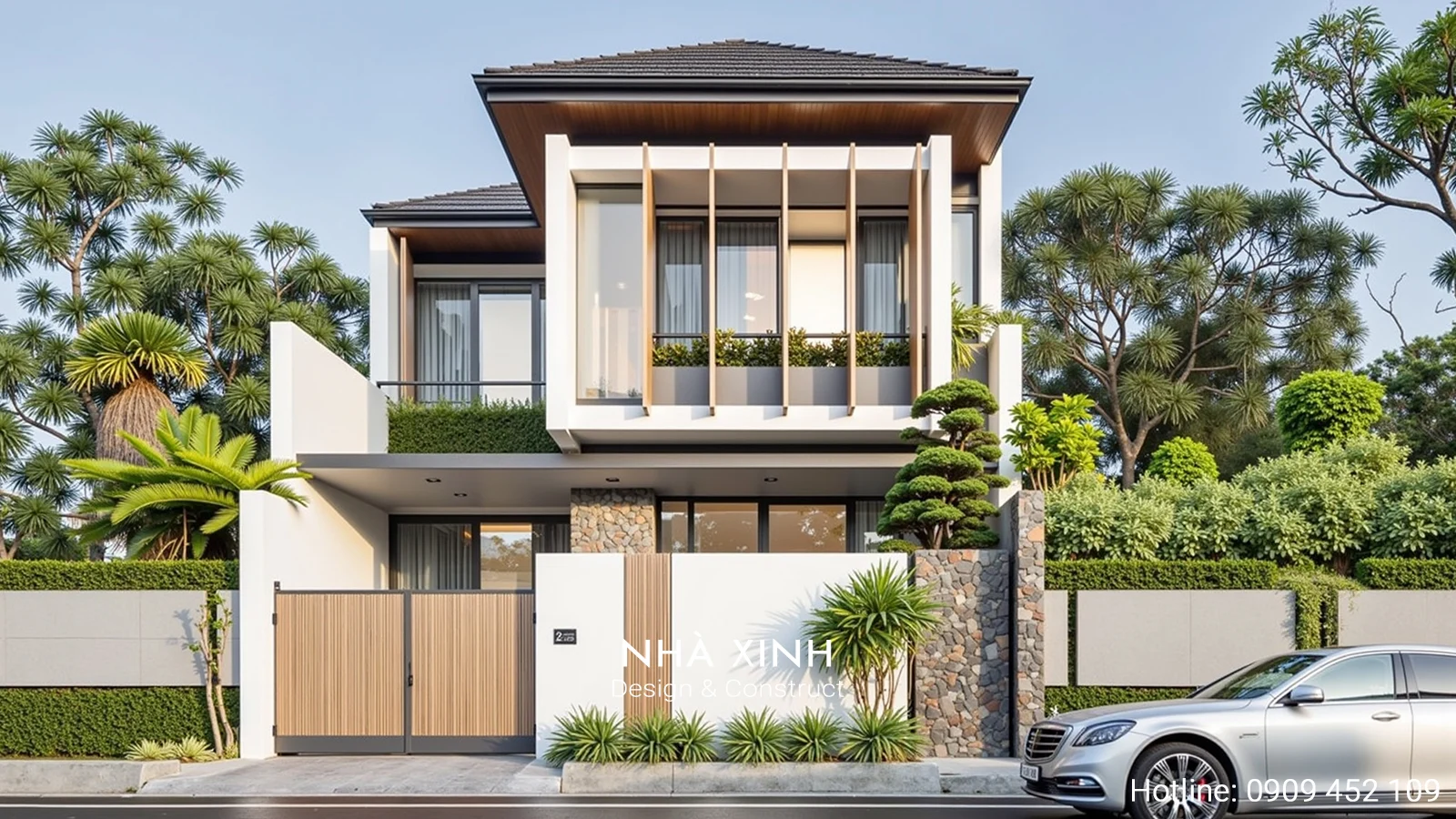 Biệt thự 2 tầng mái Thái đẹp, cao ráo và chống nóng tốt (Dự án 04)