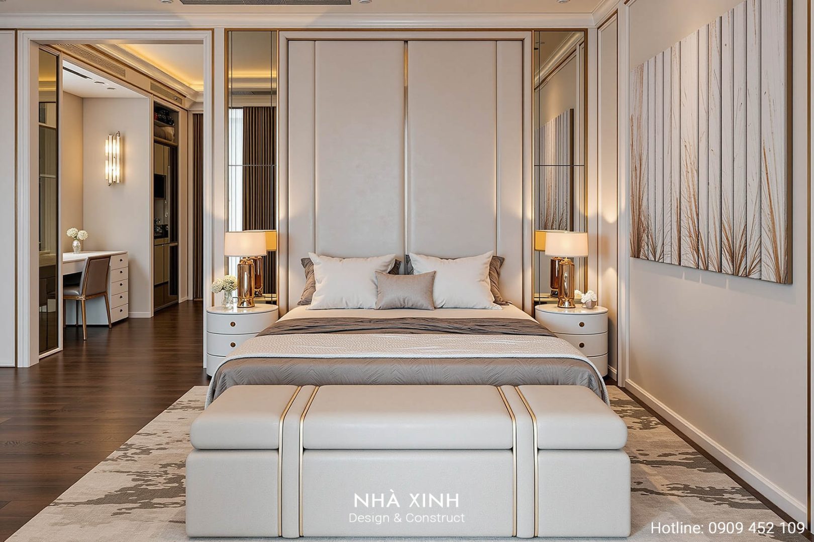 Thiết kế nội thất phòng ngủ sang trọng hiện đại 