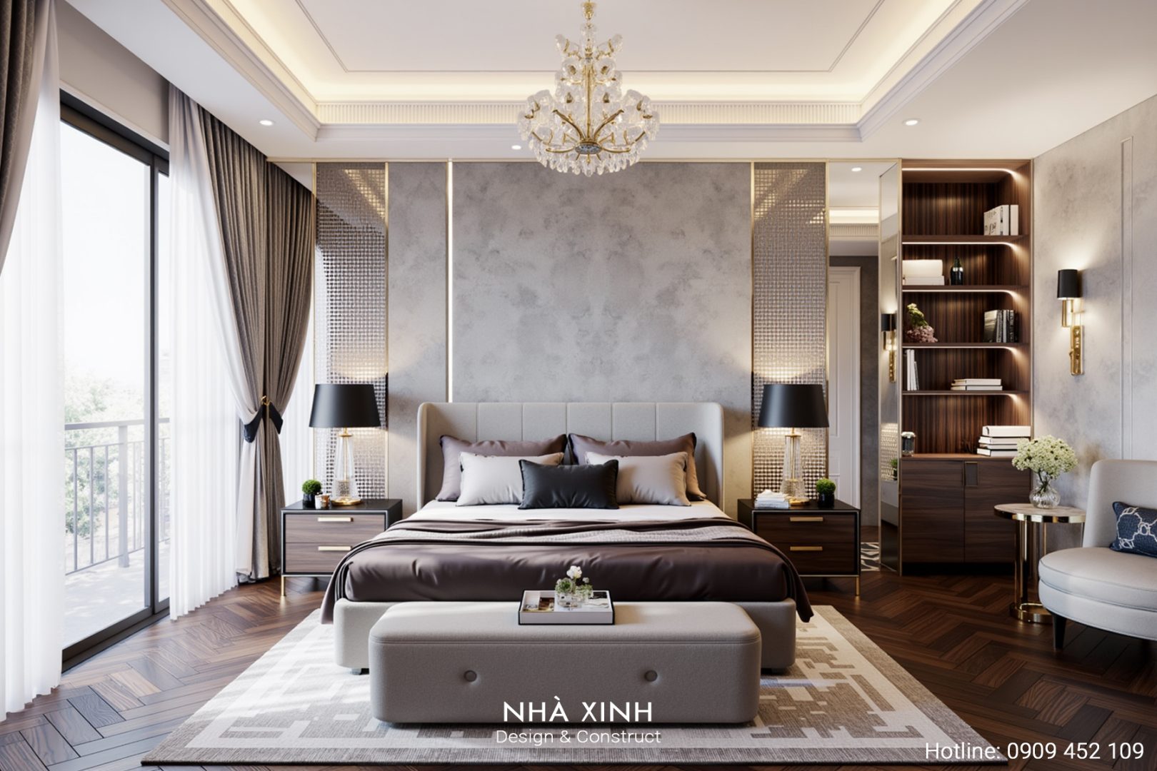 thiết kế nội thất phòng ngủ master 