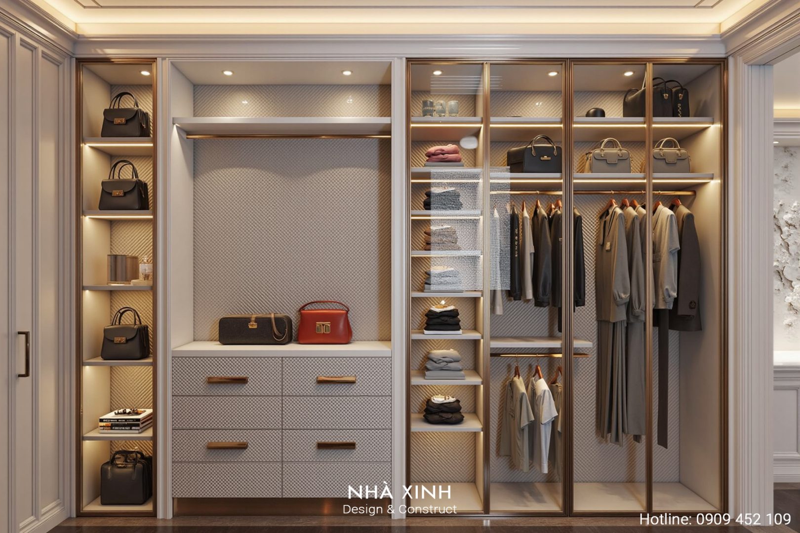 Không gian nội thất phòng tủ để đồ 