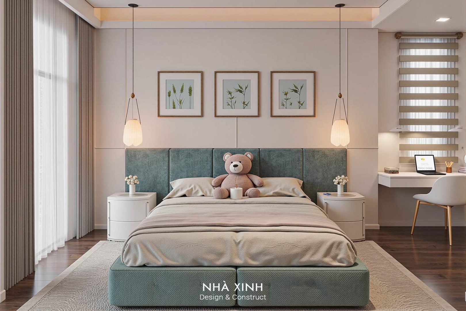 thiết kế nội thất phòng ngủ con trai 