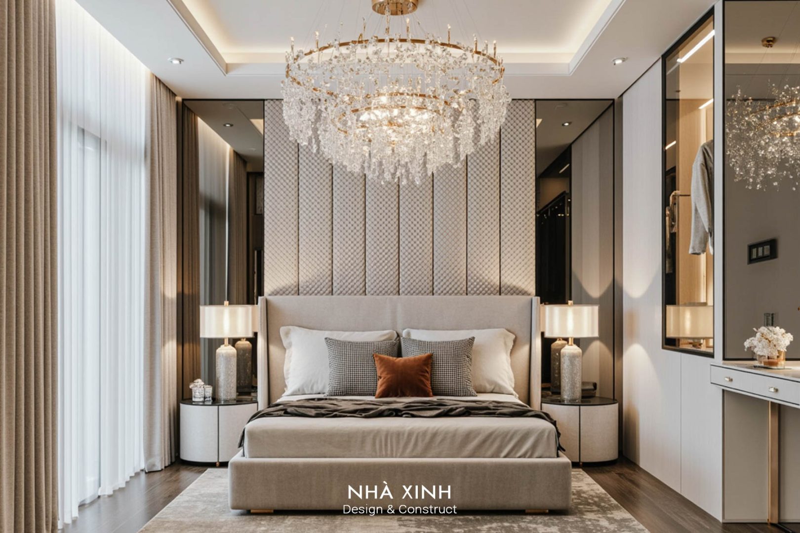 thiết kế phòng ngủ biệt thự hiện đại mái nhật 