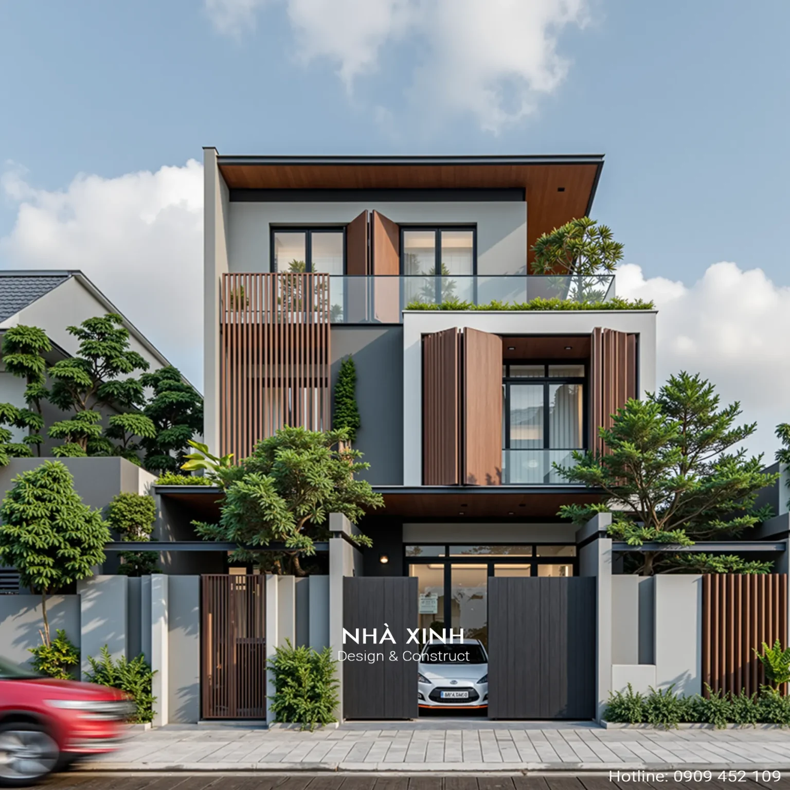 thiết kế mẫu nhà phố 2 tầng phong cách hiện đại