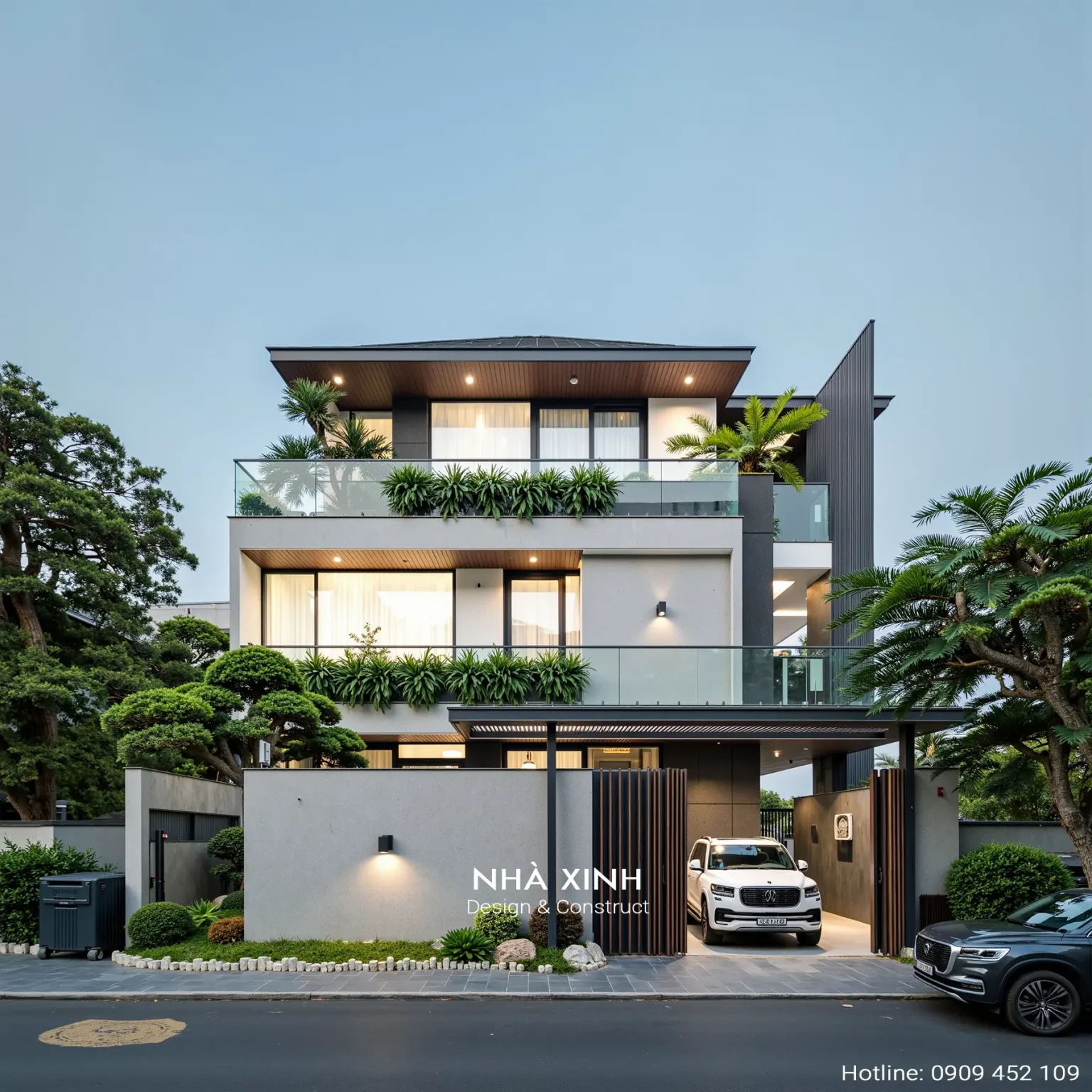 thiết kế mẫu nhà phố 3 tầng phong cách hiện đại sang trọng