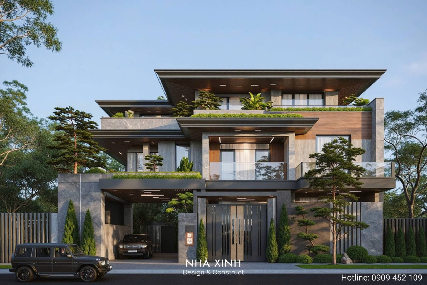 mẫu thiết kế biệt thự Modern Essence xu hướng 2025