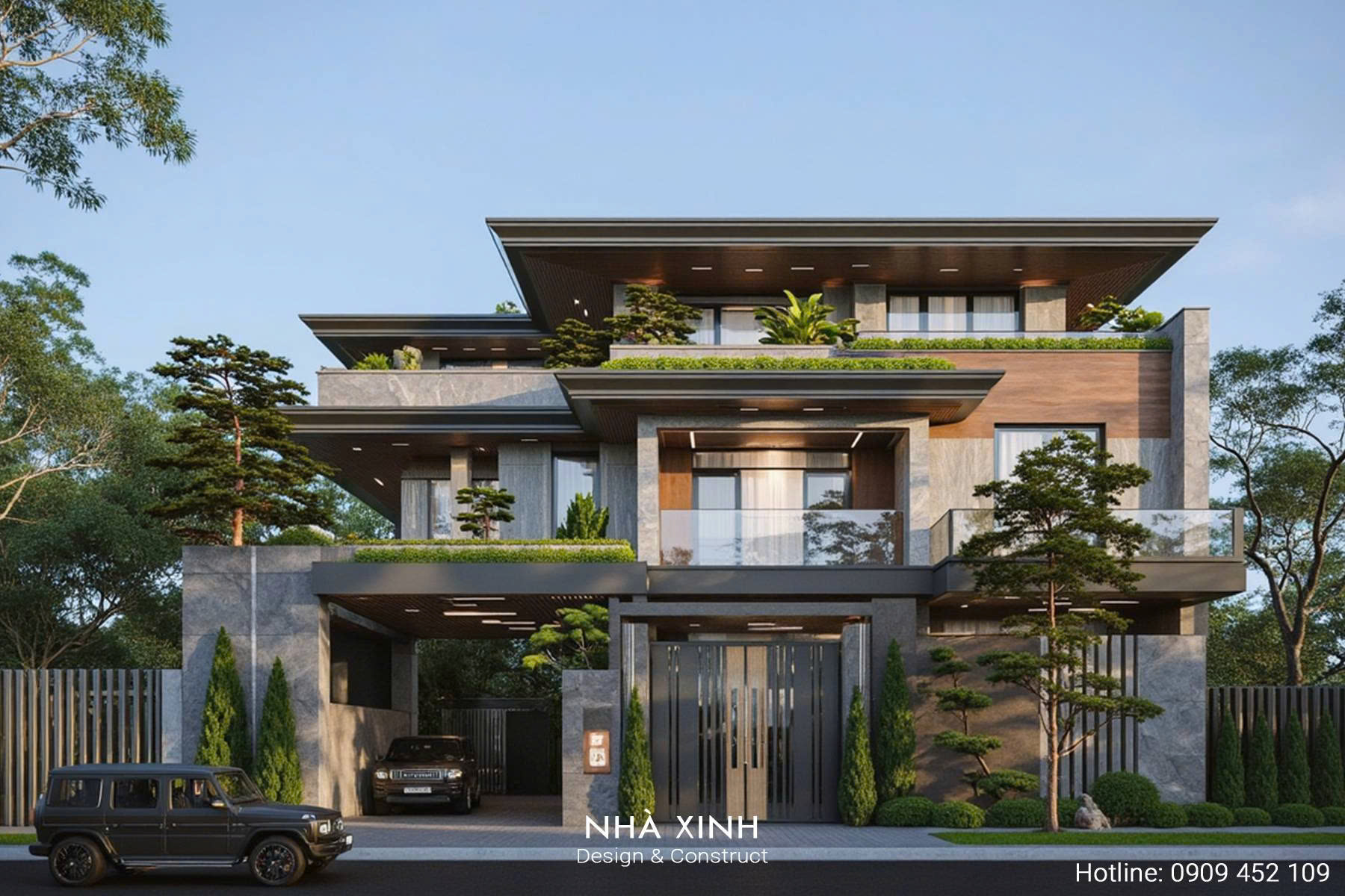 mẫu thiết kế biệt thự Modern Essence xu hướng 2025