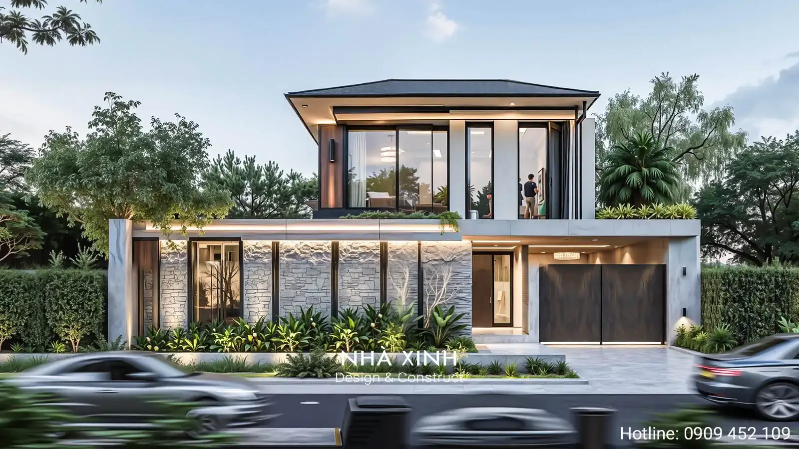 thiết kế nhà phố mặt tiền 7m 2 tầng