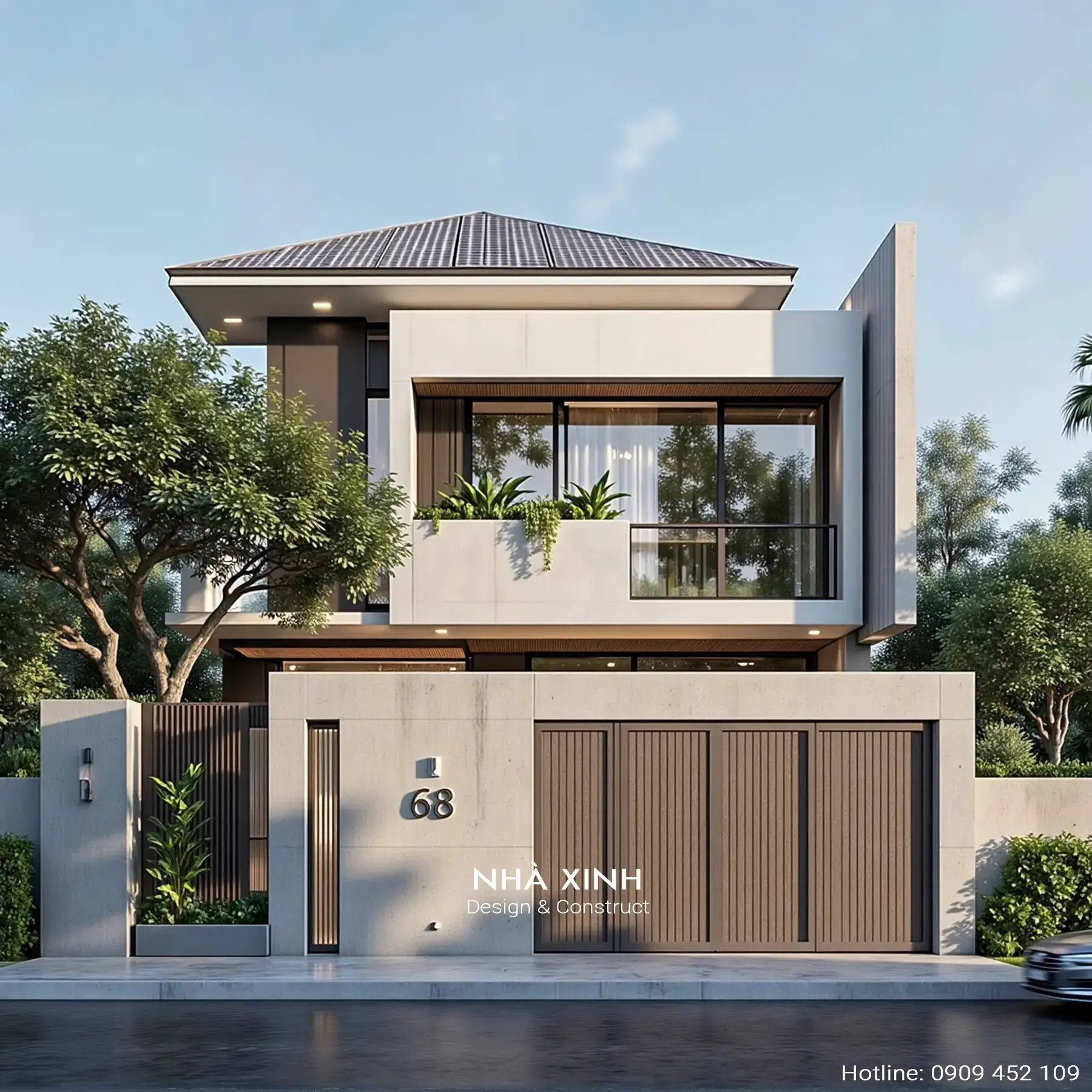 mẫu nhà phố 2 tầng mặt tiền 9m 4 phòng ngủ 