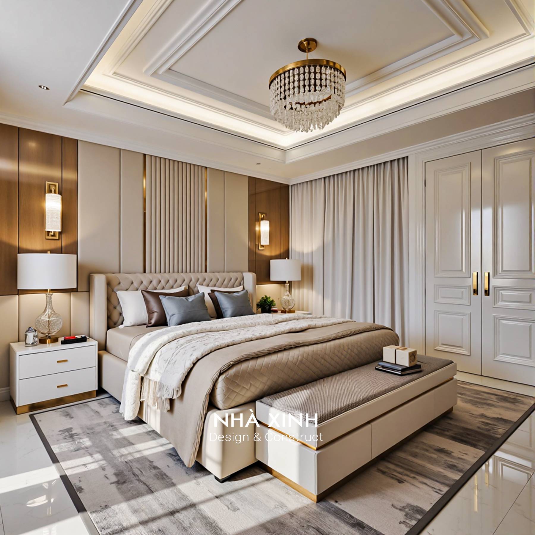 thiết kế nội thất phòng khách biệt thự tối giản