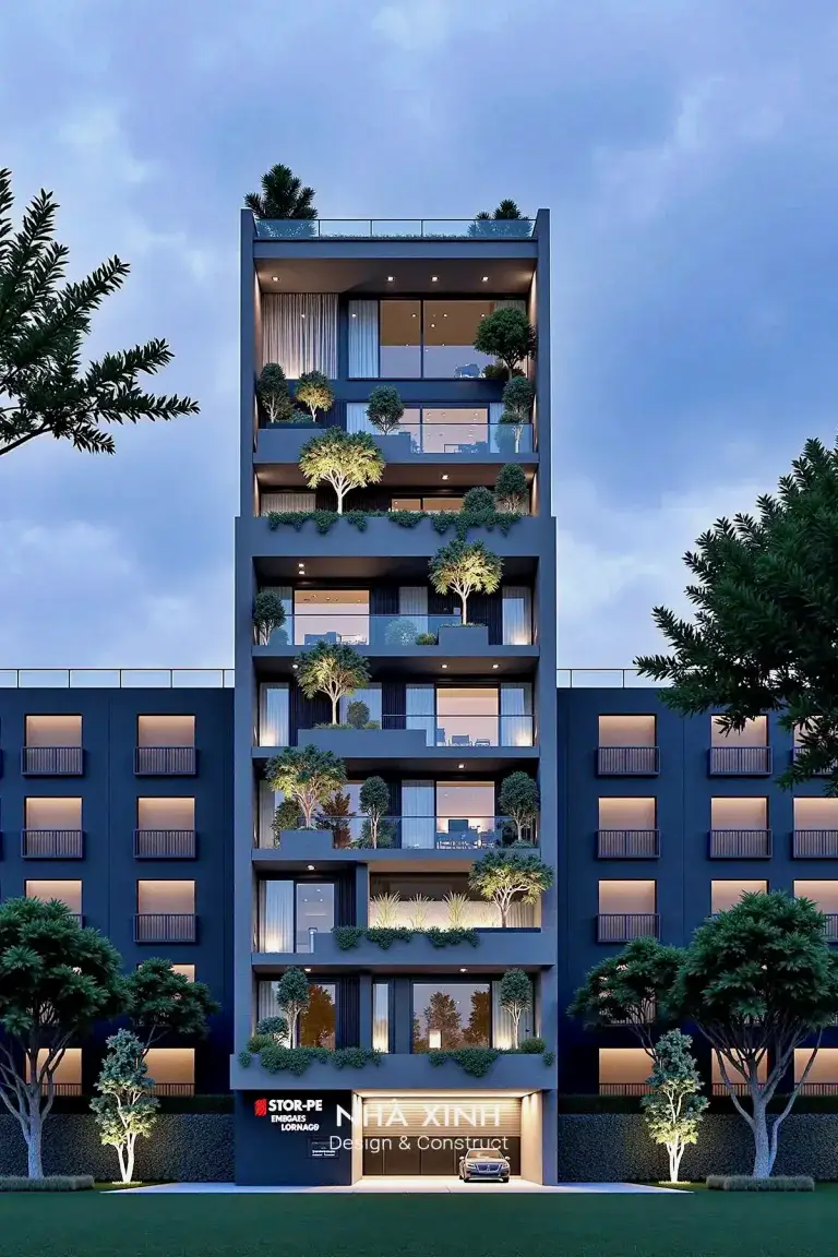 mẫu thiết kế building văn phòng