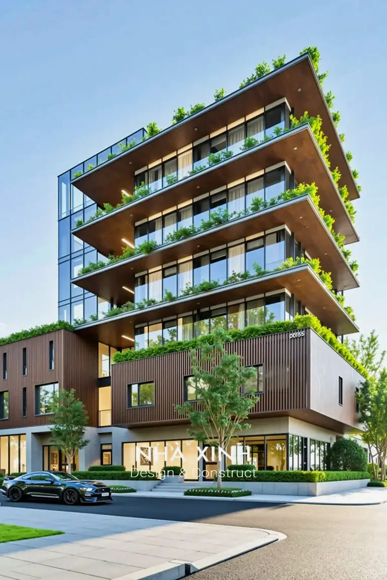 thiết kế building văn phòng xanh