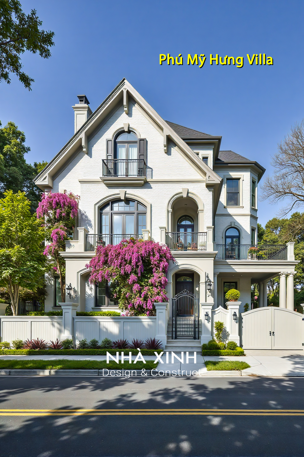 Mẫu biệt thự 3 tầng hiện đại mái Thái nhà chị Phương