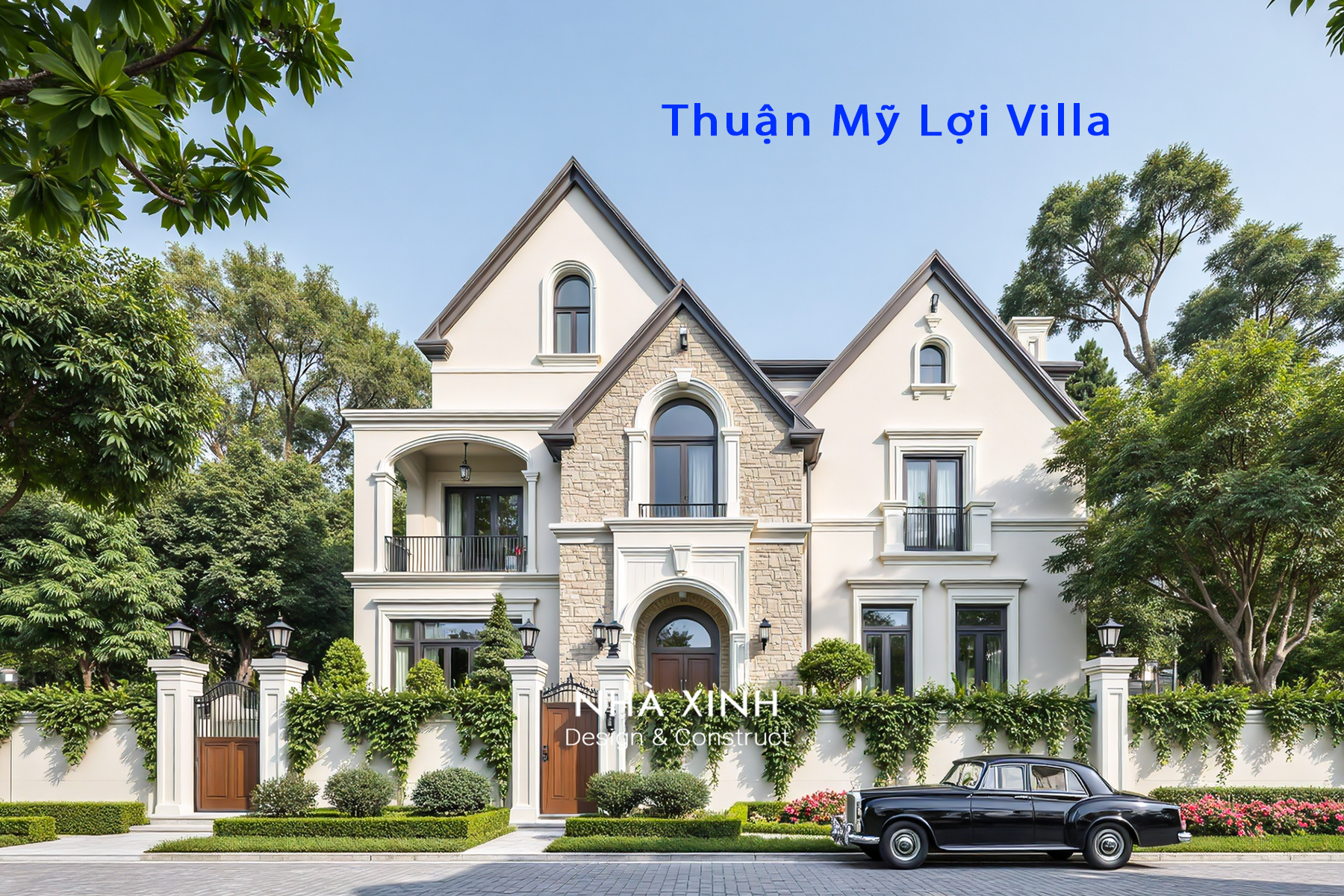 Biệt thự mái Thái 2 tầng đẹp hiện đại mặt tiền 9m