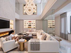 mau thiet ke noi that hien dai luxury sang trong tone trang nt120