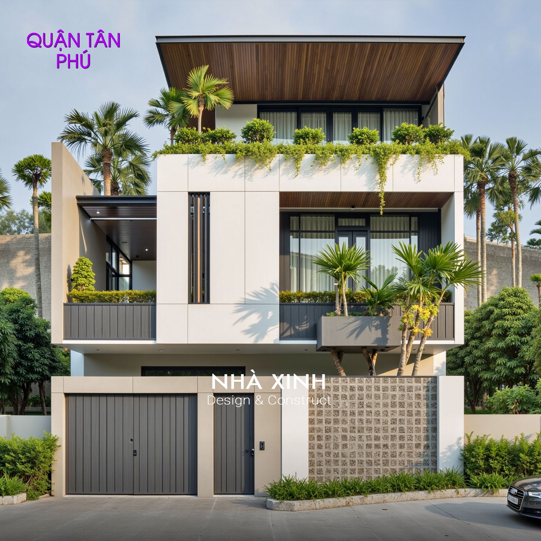 Thiết kế biệt thự sân vườn 300m2 hiện đại