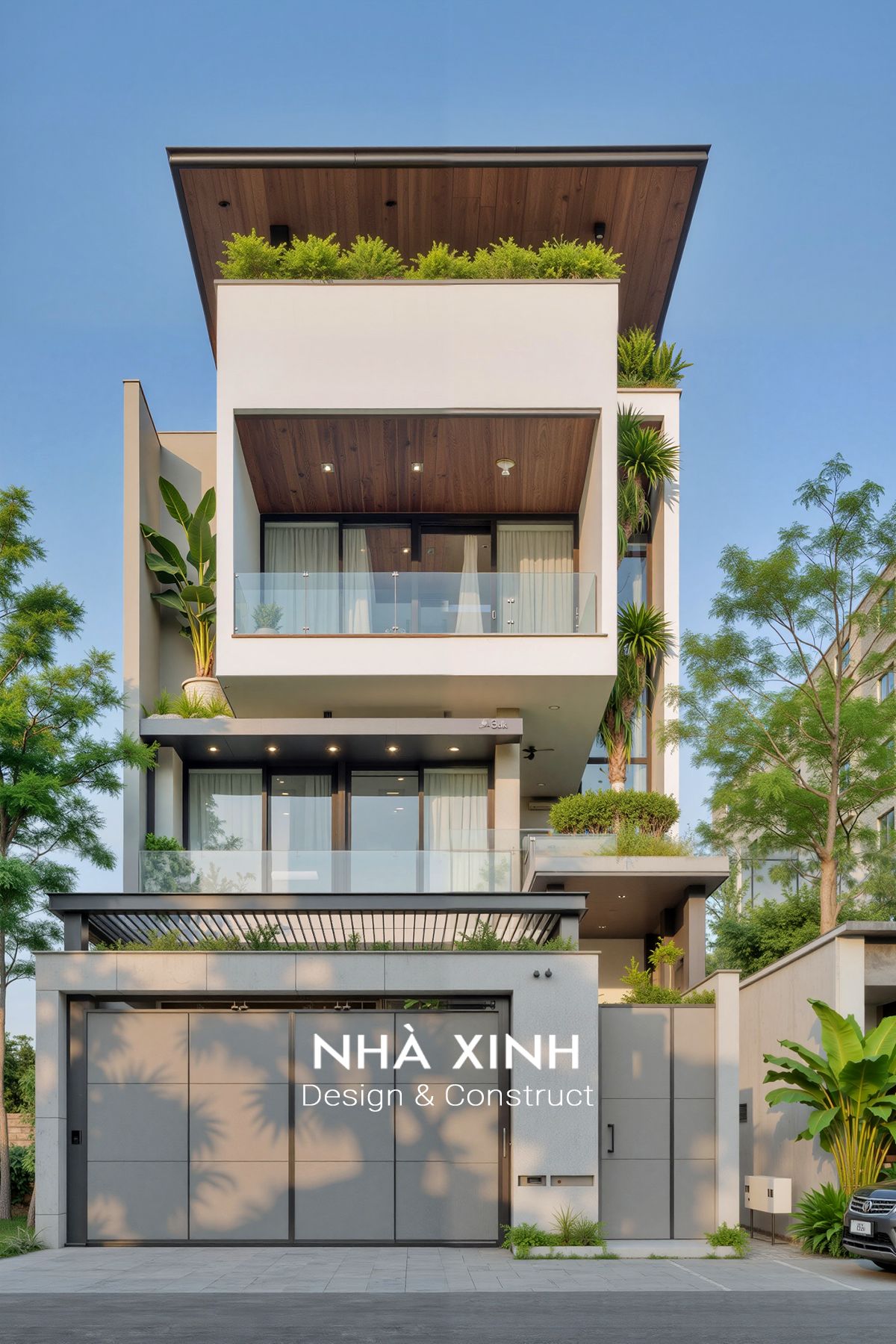Mẫu biệt thự 4 tầng 100m2 hiện đại, đầy đủ tiện nghi
