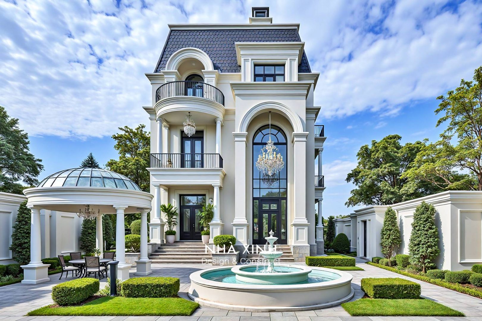 luxury essence garden villa kiet tac kien truc hoa quyen voi cay xanh