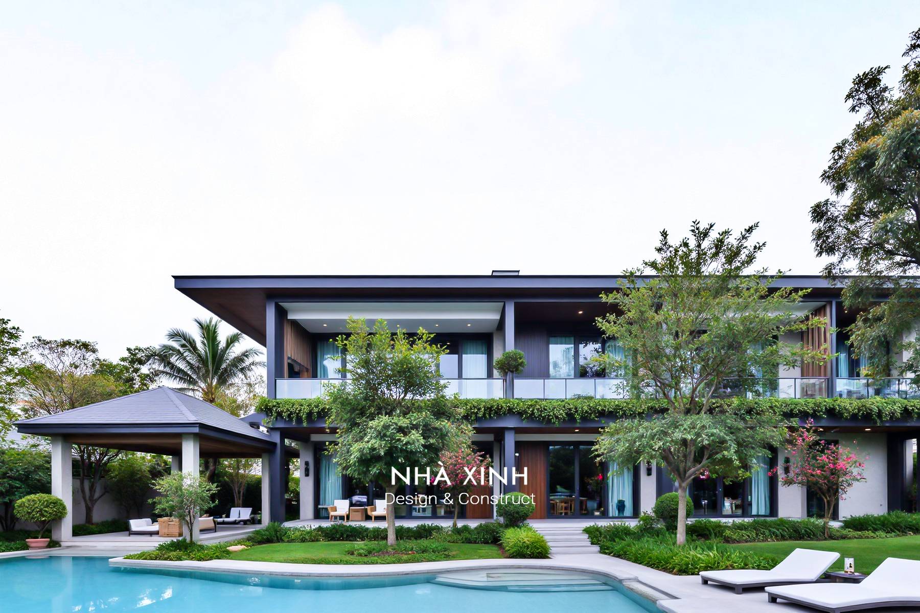 Biệt thự phố 2 tầng hiện đại có hồ bơi