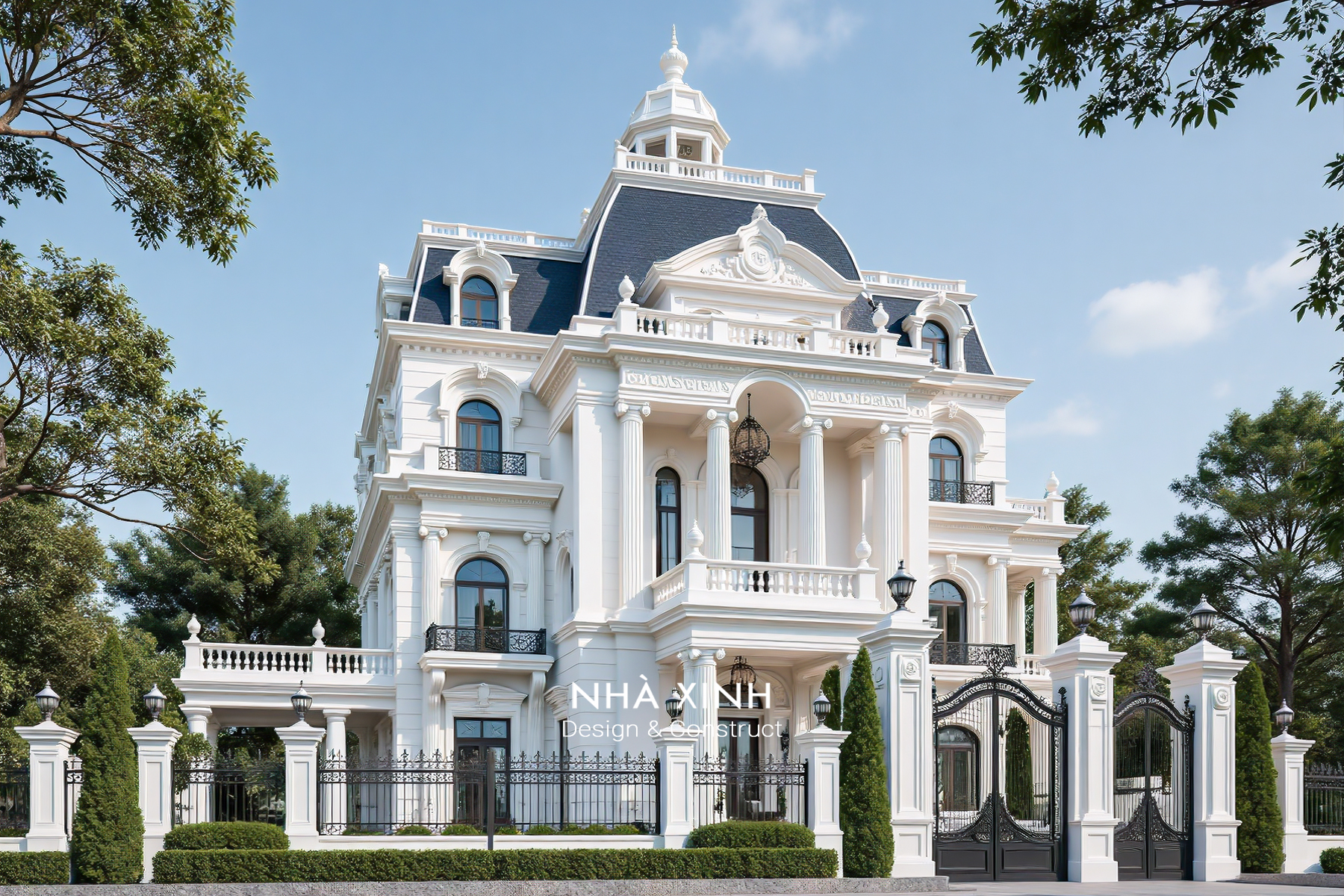 Biệt thự 2 tầng đẹp 4 phòng ngủ, bề thế và tối ưu riêng tư (Dự án 19)