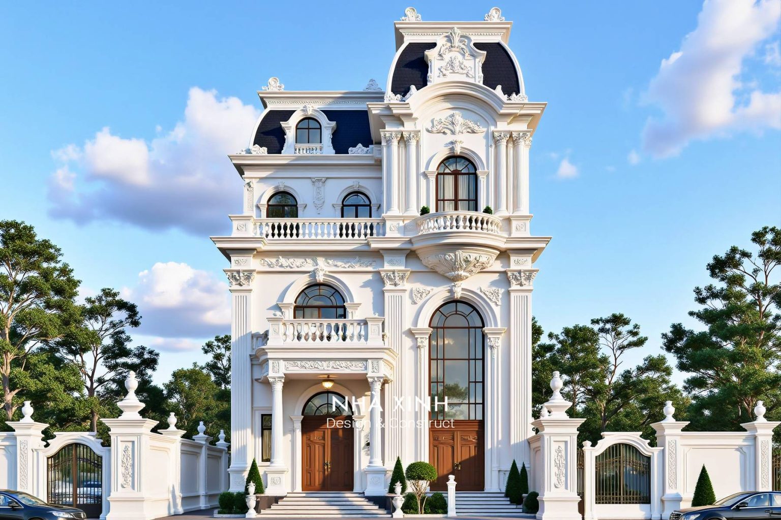 Biệt thự cổ điển Compact 8m – gọn diện tích, vẫn sang chuẩn Âu (Mẫu 18)