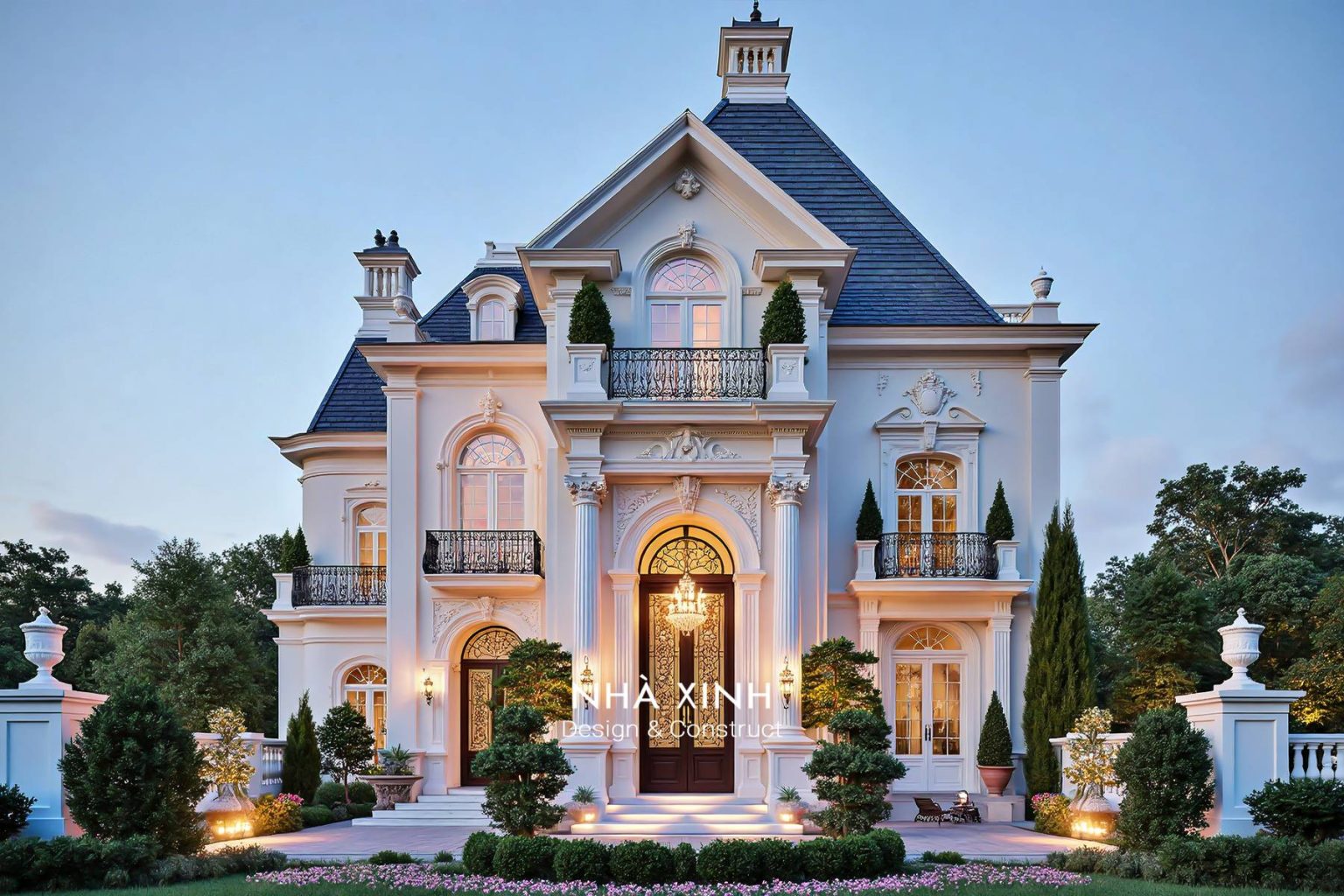 Biệt thự cổ điển Landmark 10m – mặt tiền 10m cân đối, dáng dinh thự (Mẫu 16)