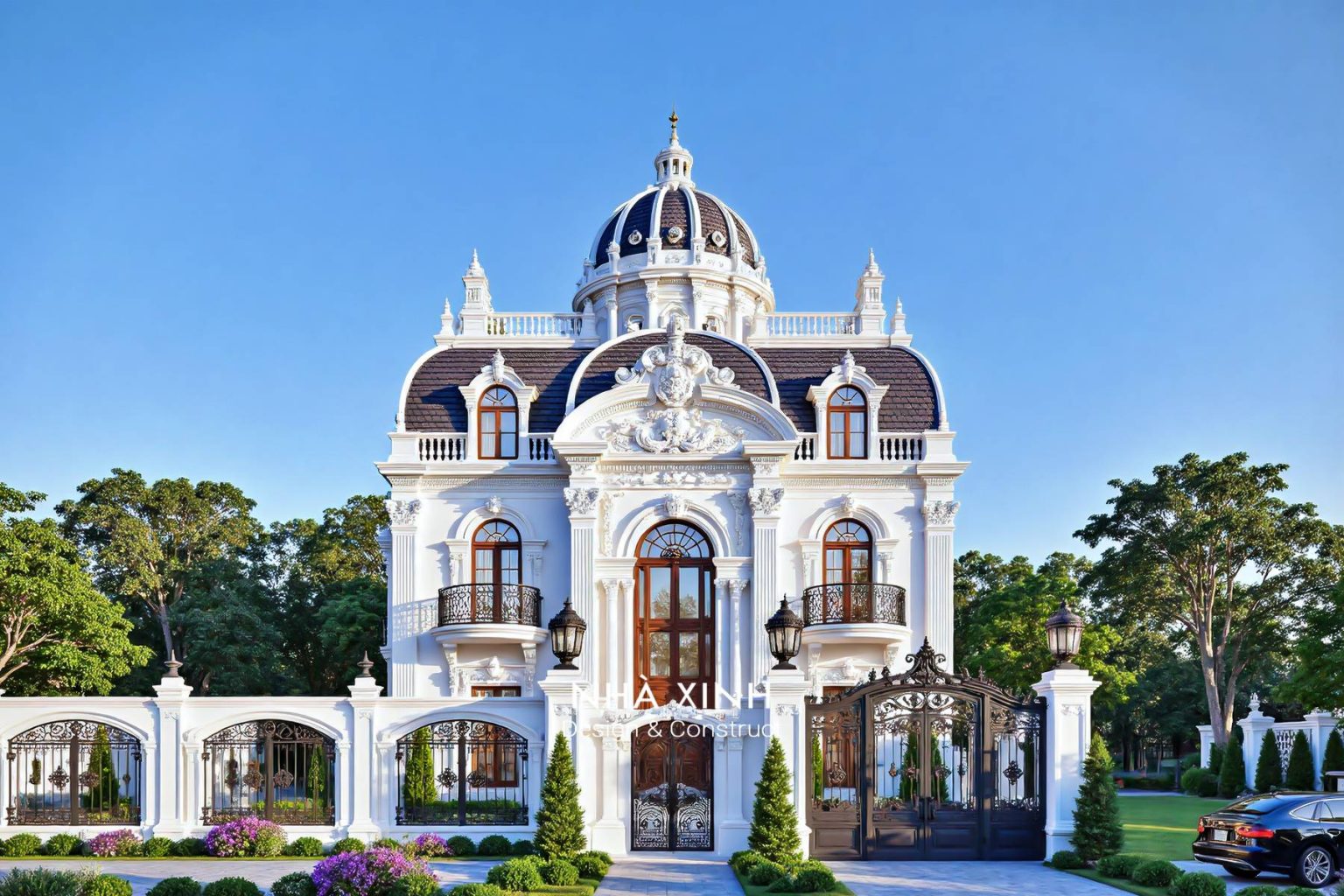 Biệt thự cổ điển Grand Porch – hiên sảnh sâu, tạo chiều sâu mặt tiền (Mẫu 24)