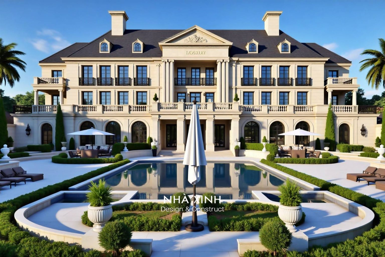 Biệt thự cổ điển Courtyard Classic – sân trong lấy sáng, thoáng và sang (Mẫu 12)