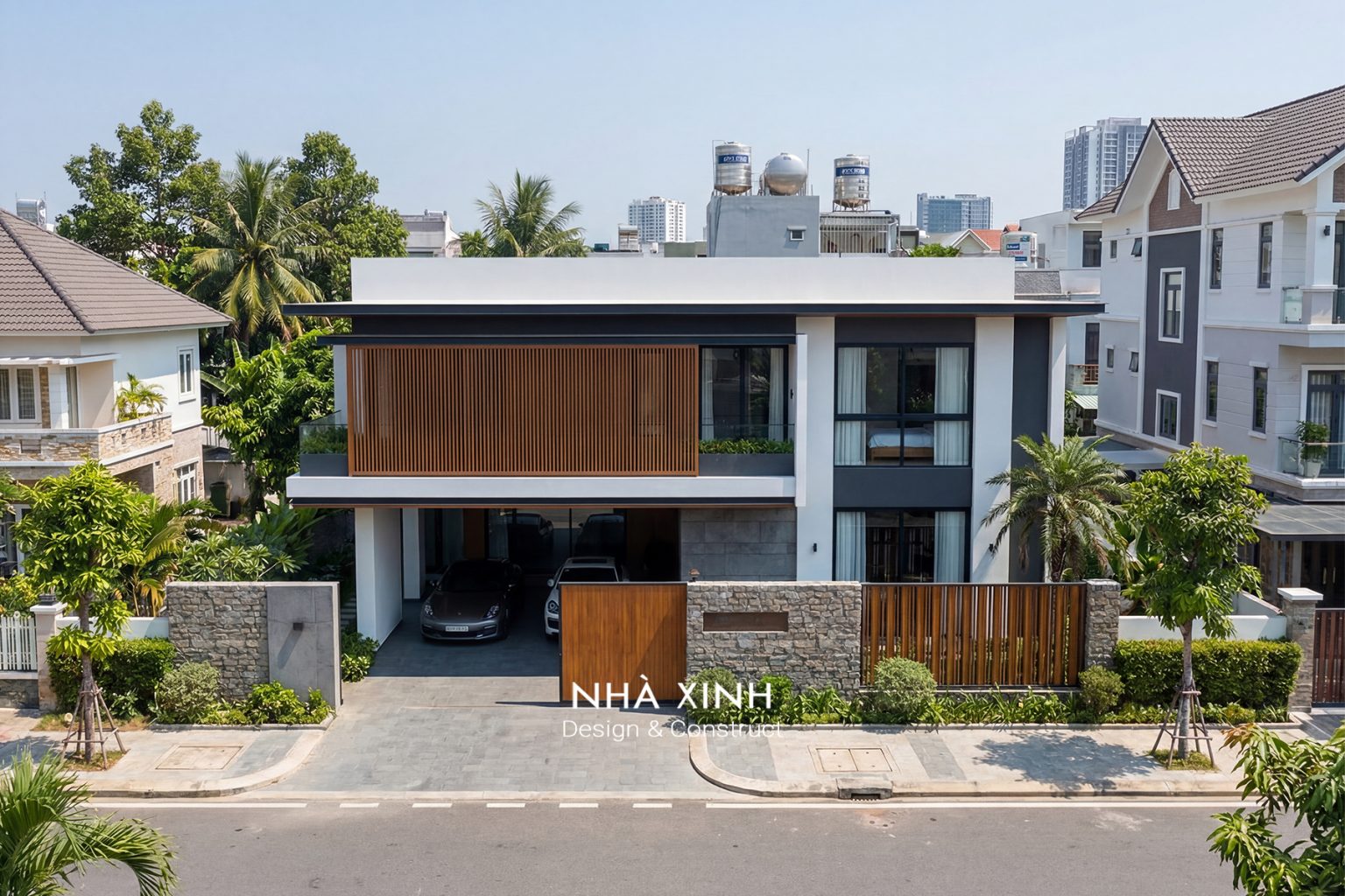 Biệt thự 2 tầng đẹp kiểu resort, hiên rộng và mở view sân vườn (Dự án 26)