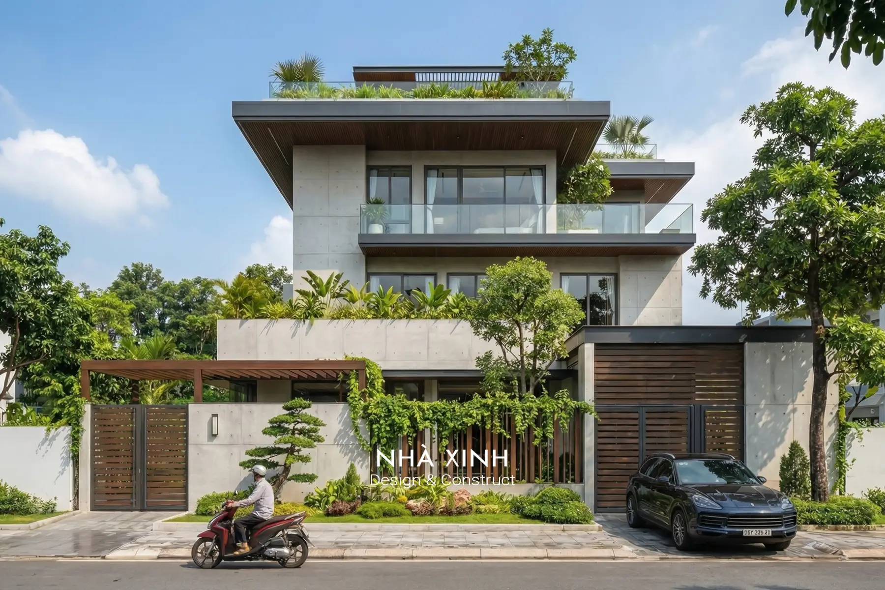 thiết kế biệt thự đón ánh sáng tự nhiên thông thoáng