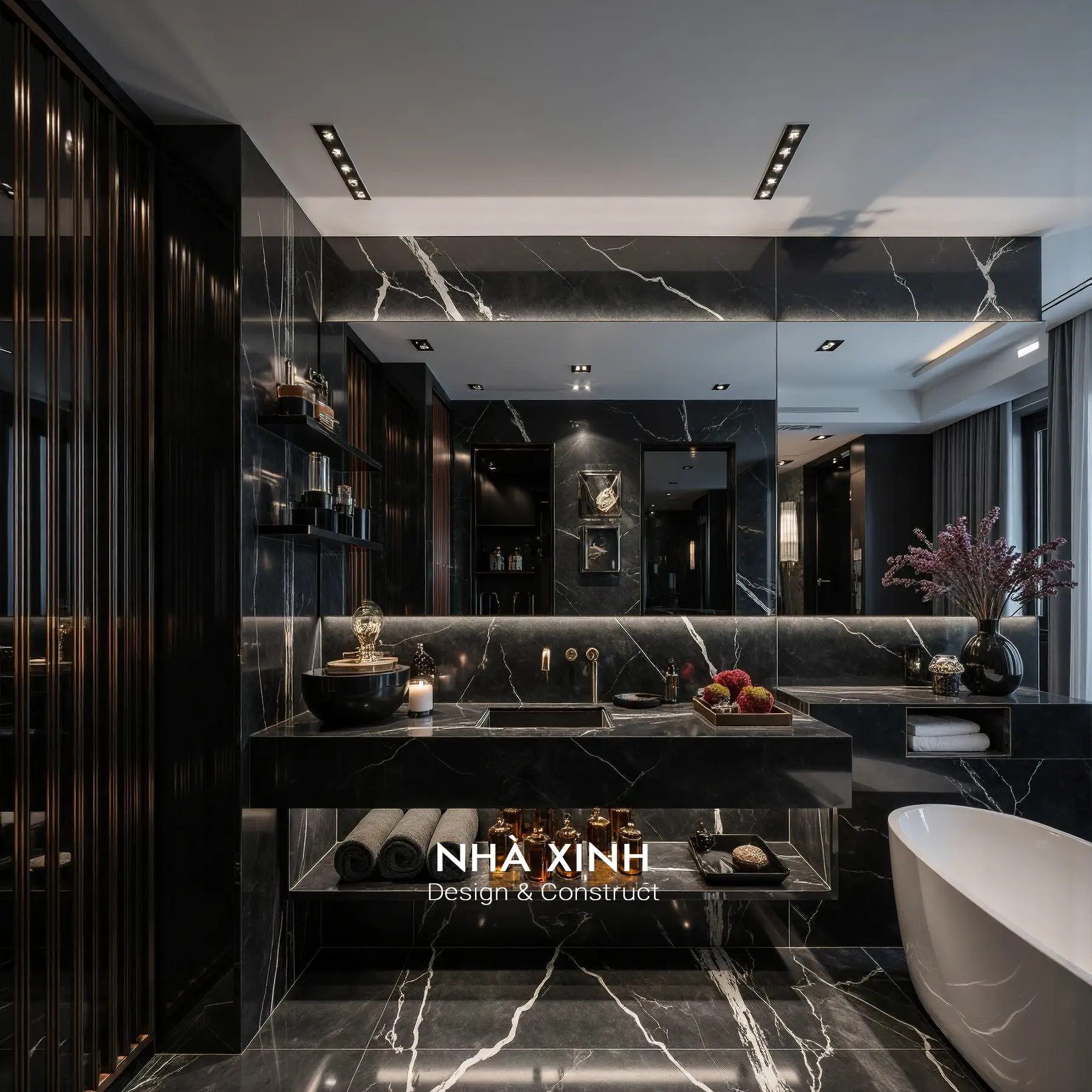 Mẫu thiết kế nội thất không gian phòng tắm sang trọng