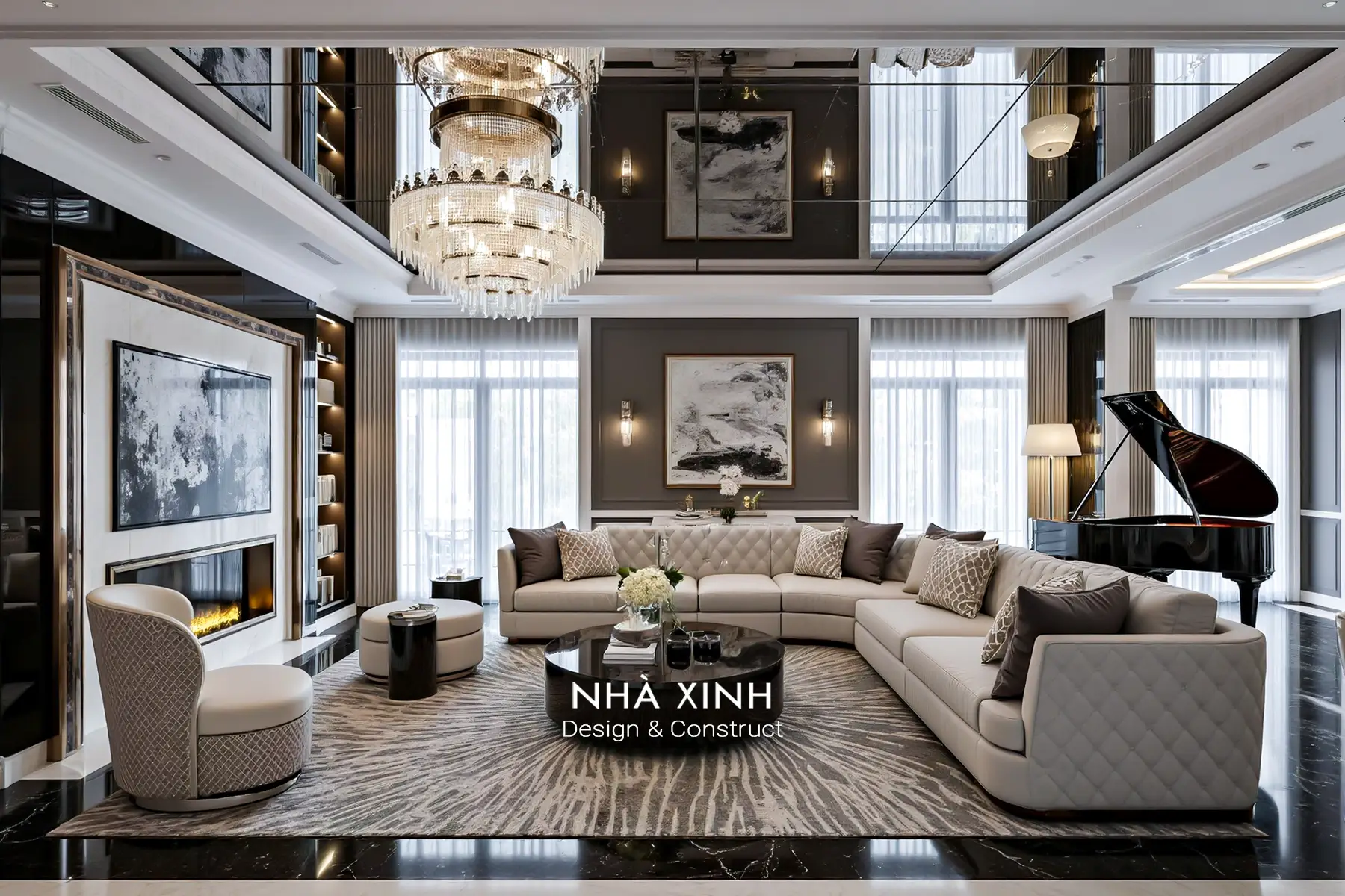 Mẫu thiết kế nội thất không gian phòng tắm sang trọng