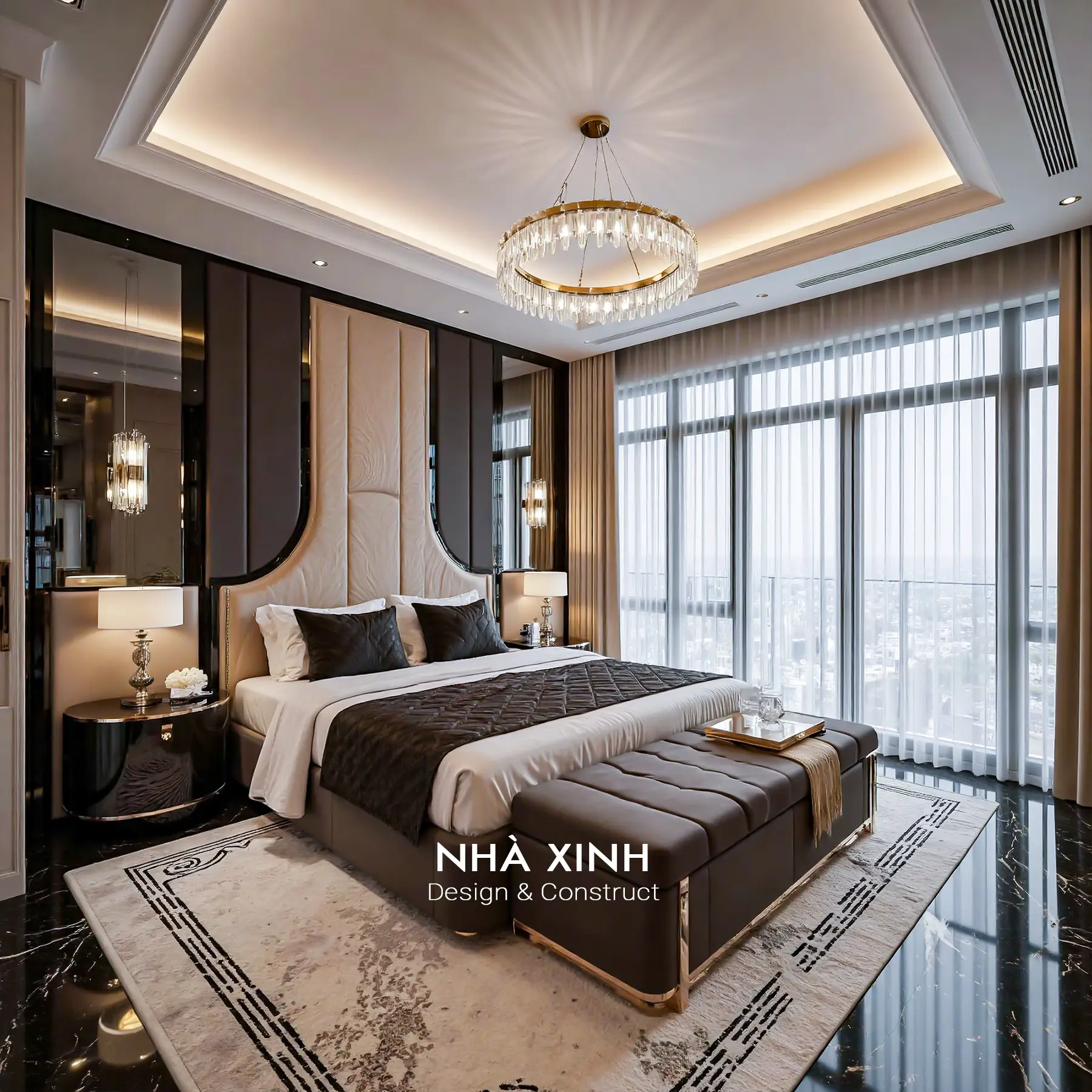 Mẫu thiết kế nội thất không gian phòng tắm sang trọng