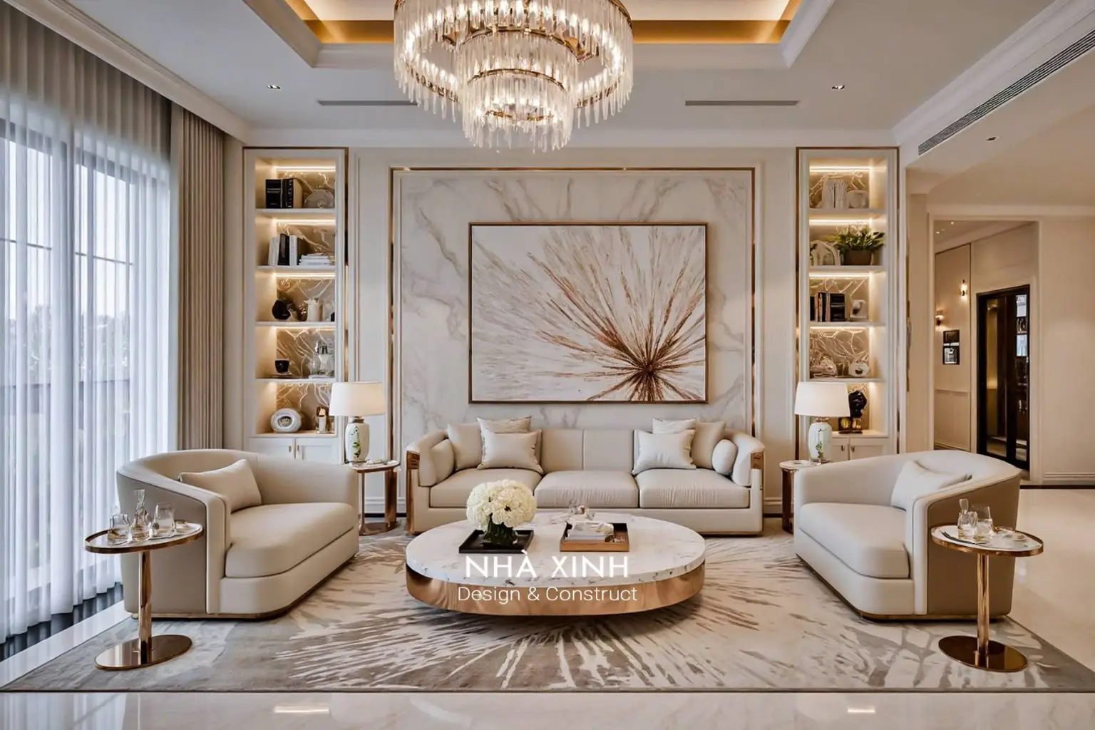 thiết kế nội thất biệt thự hiện đại Rose Villa Sala Đại Quang Minh sang trọng