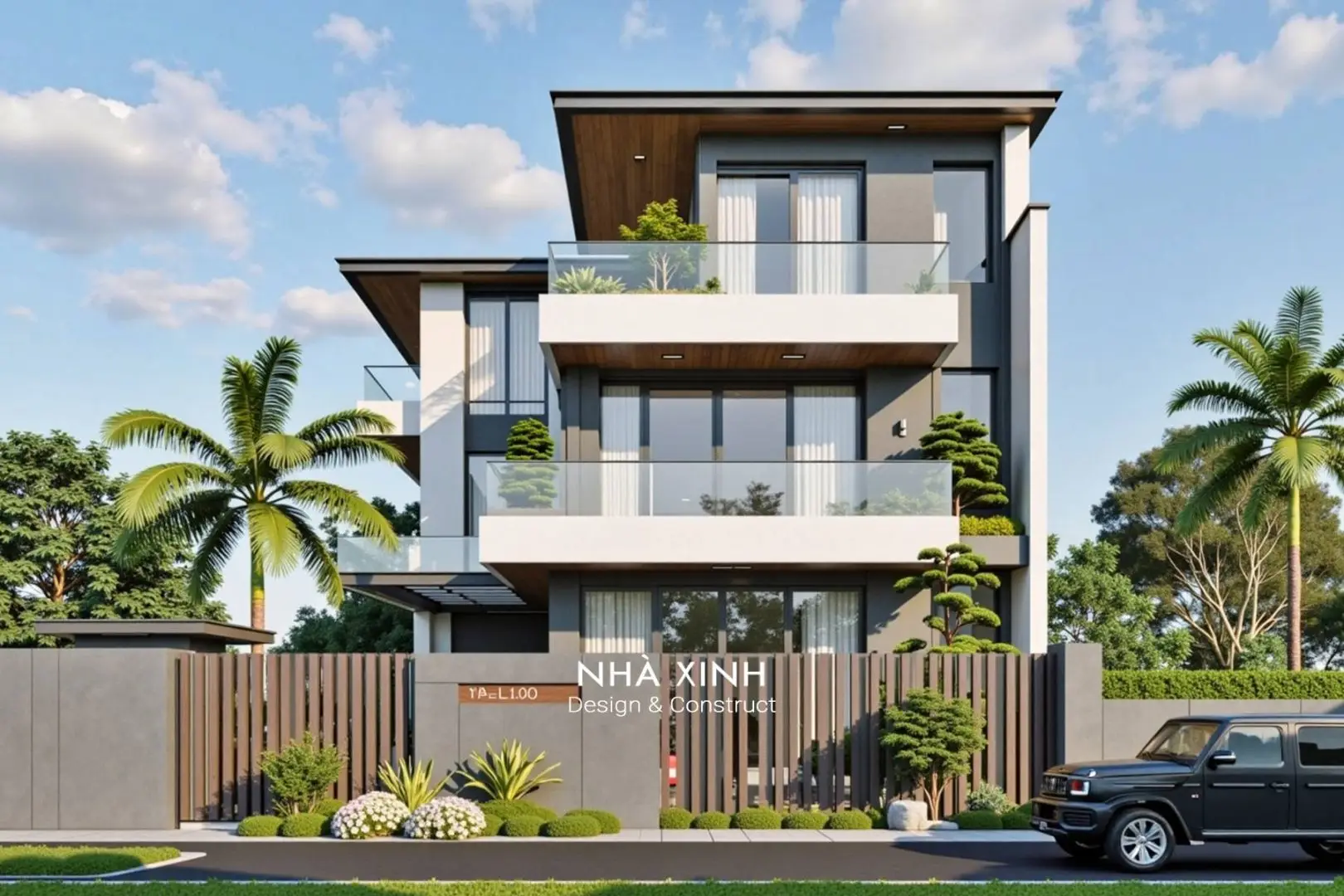 Biệt Thự Hiện Đại 3 Tầng Mái Bằng Đảo Kim Cương BT172