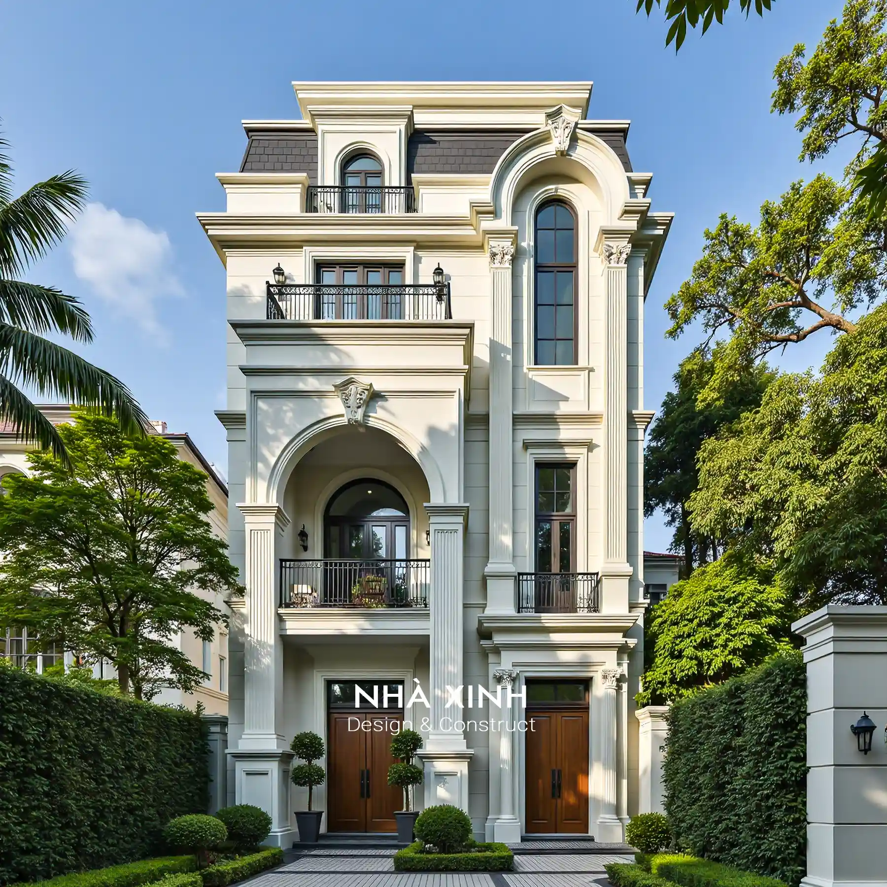 mẫu thiết kế biệt thự châu âu tân cổ điển đẹp