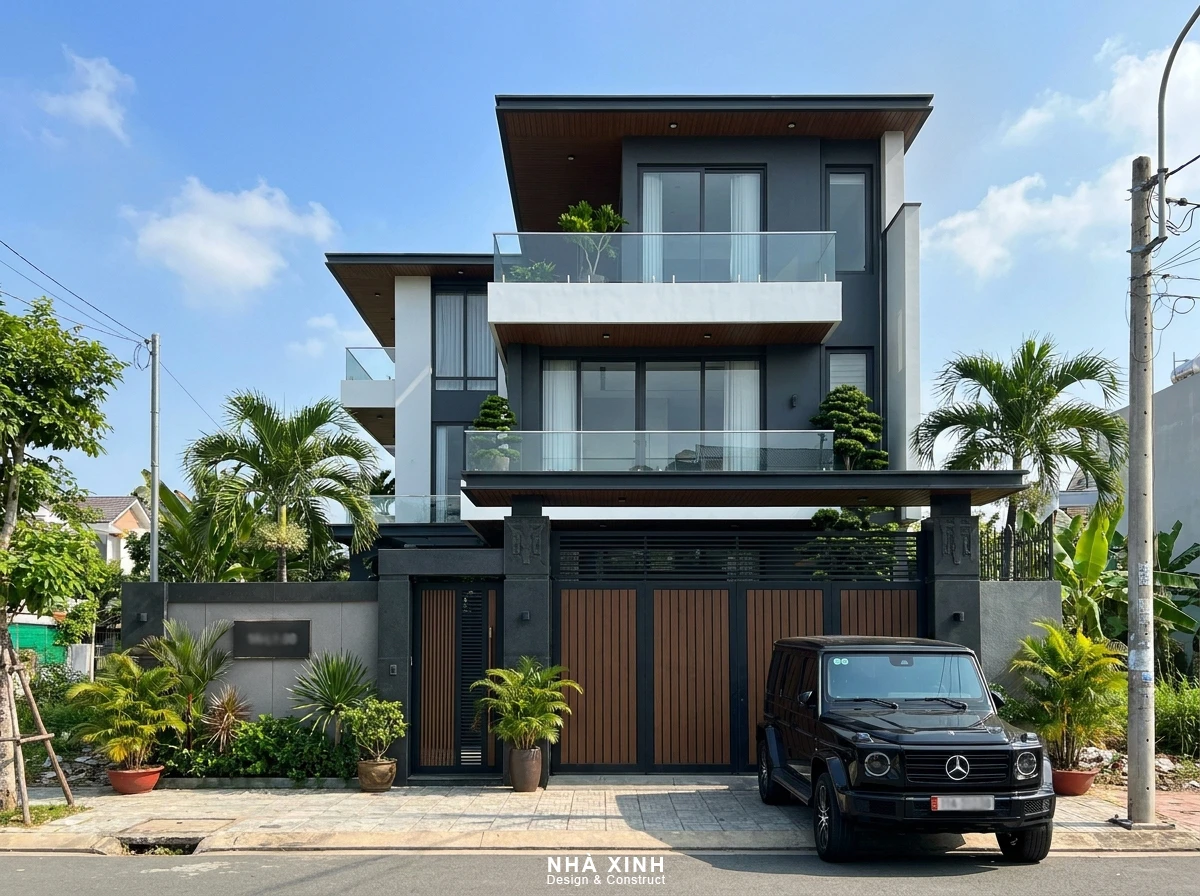 Biệt Thự Hiện Đại 3 Tầng Mái Bằng Đảo Kim Cương BT172
