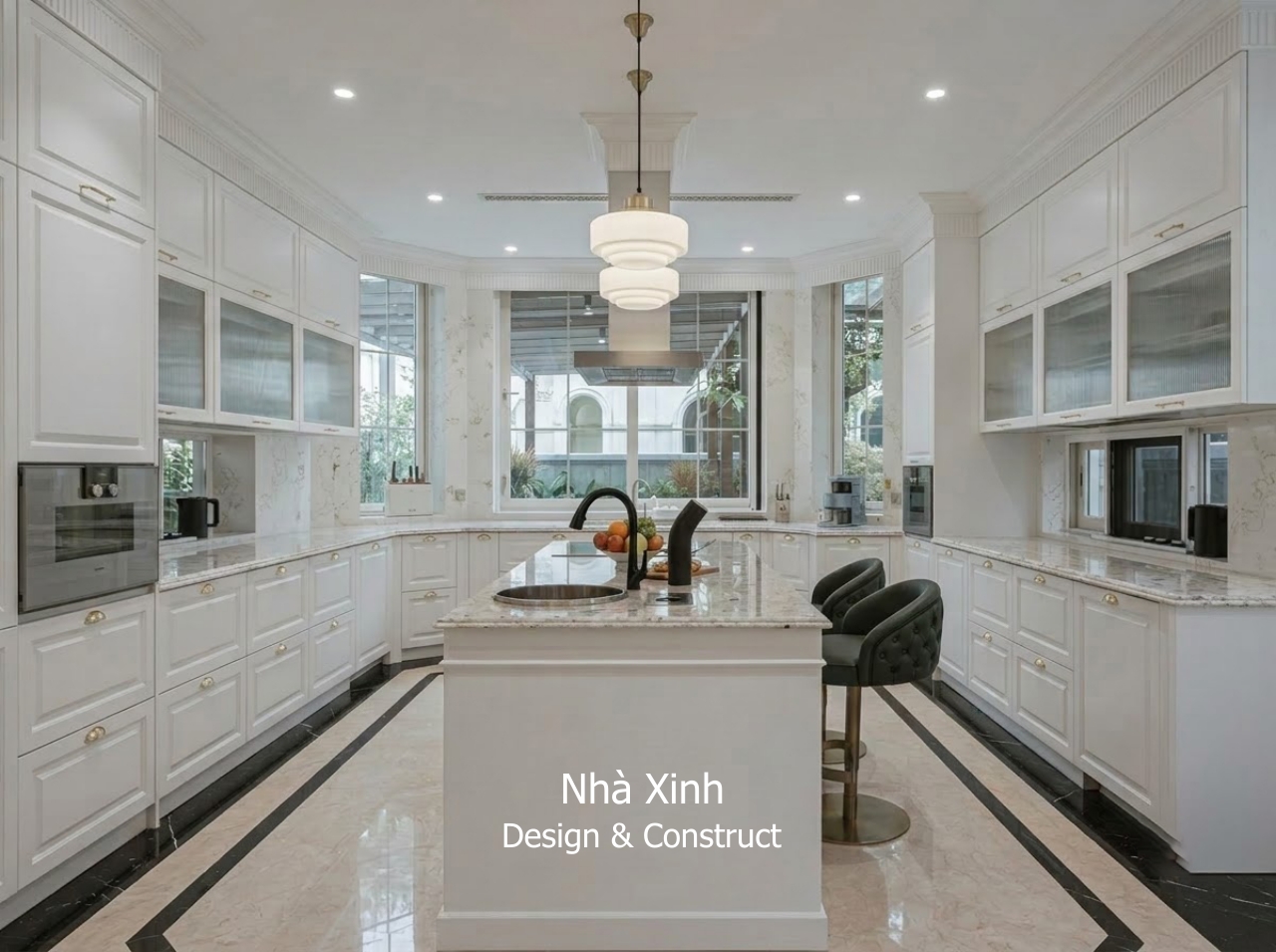 thiết kế biệt thự bán cổ điển hoàng gia - phòng bếp
