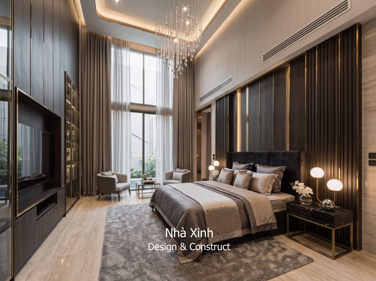 thiết kế biệt thự hiện đại sang trọng - phòng ngủ