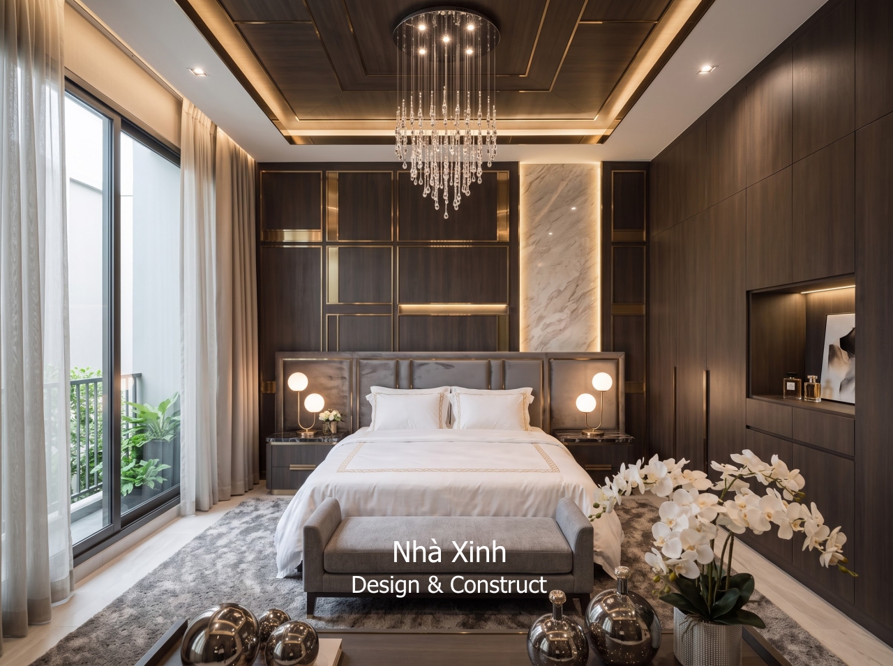 thiết kế biệt thự hiện đại sang trọng - phòng ngủ master