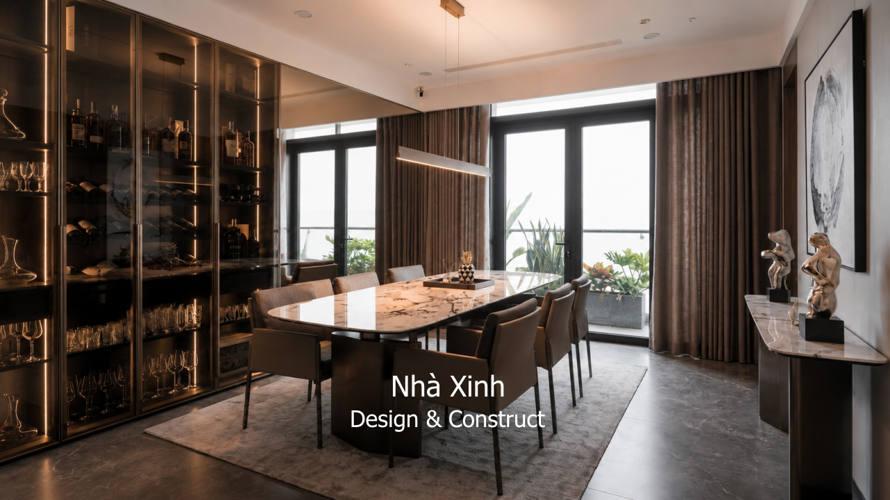 thiết kế biệt thự hiện đại tinh tế - phòng ăn
