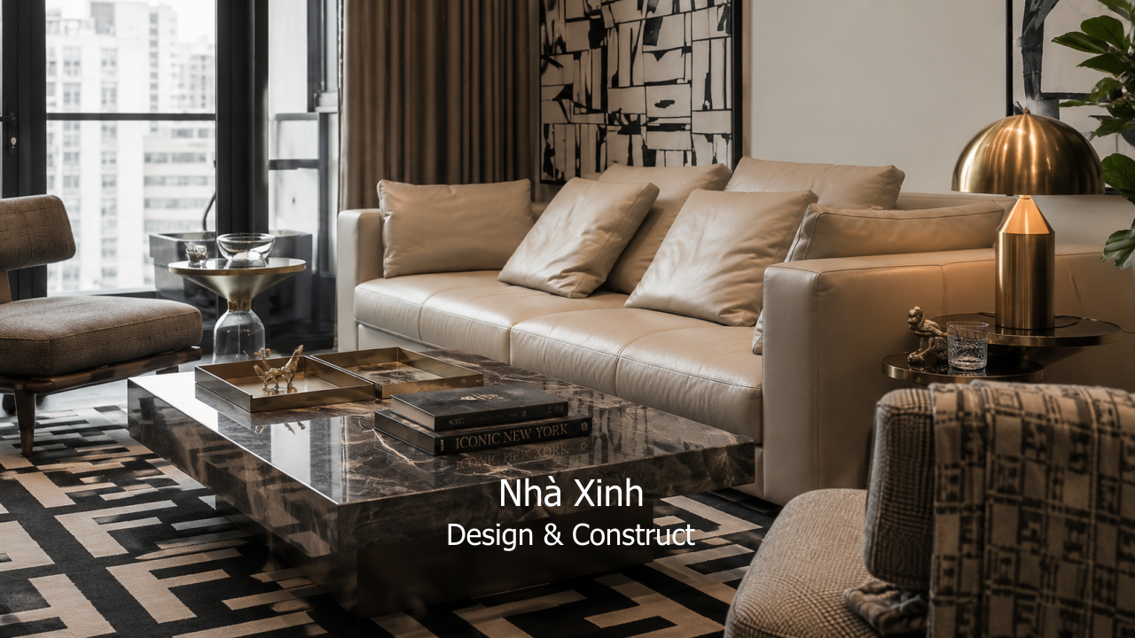 thiết kế biệt thự hiện đại tinh tế - phòng khách